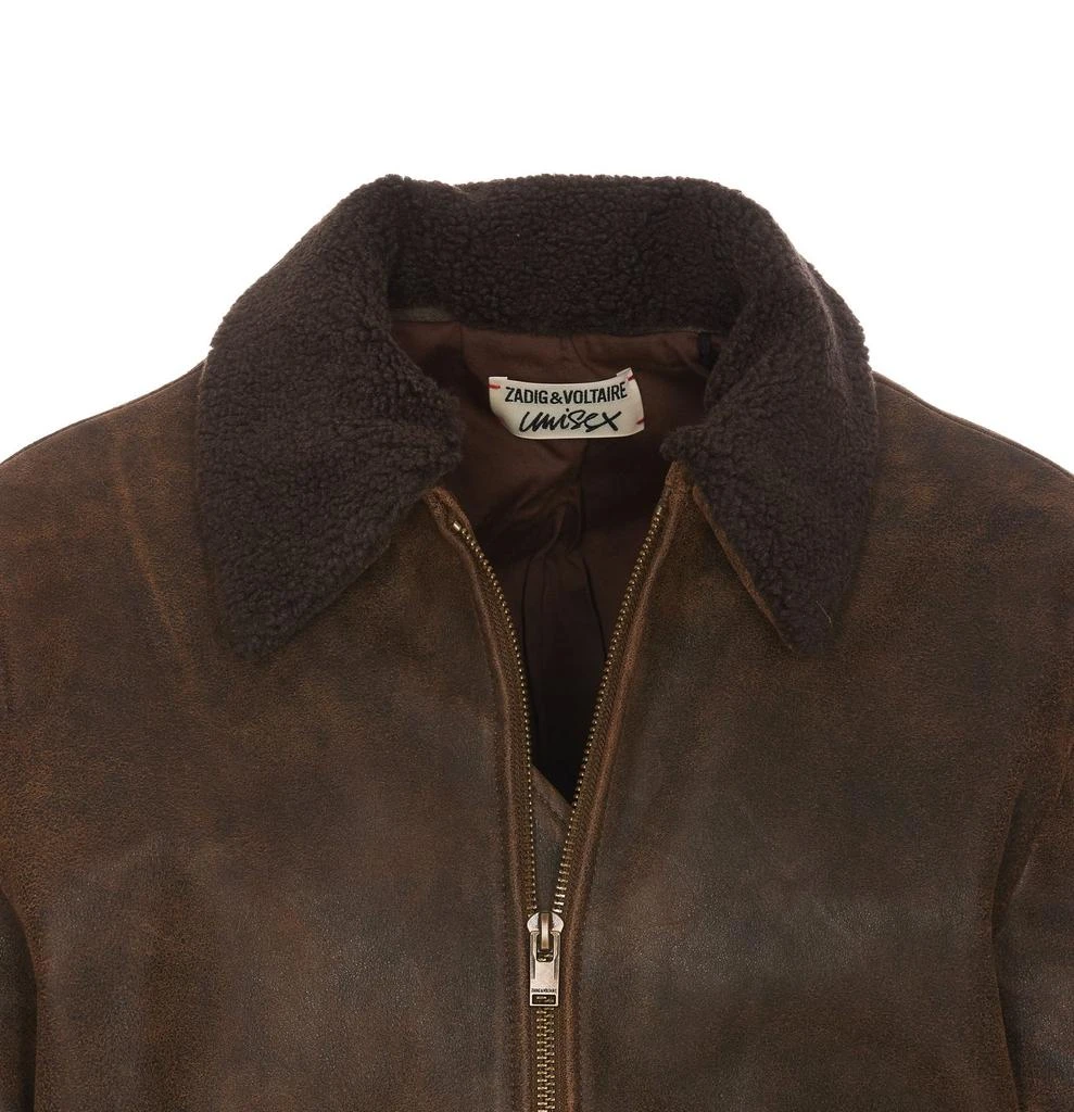 商品Zadig&Voltaire|Zadig & Voltaire Long Sleeved Zipped Leather Jacket,价格¥4047,第3张图片详细描述