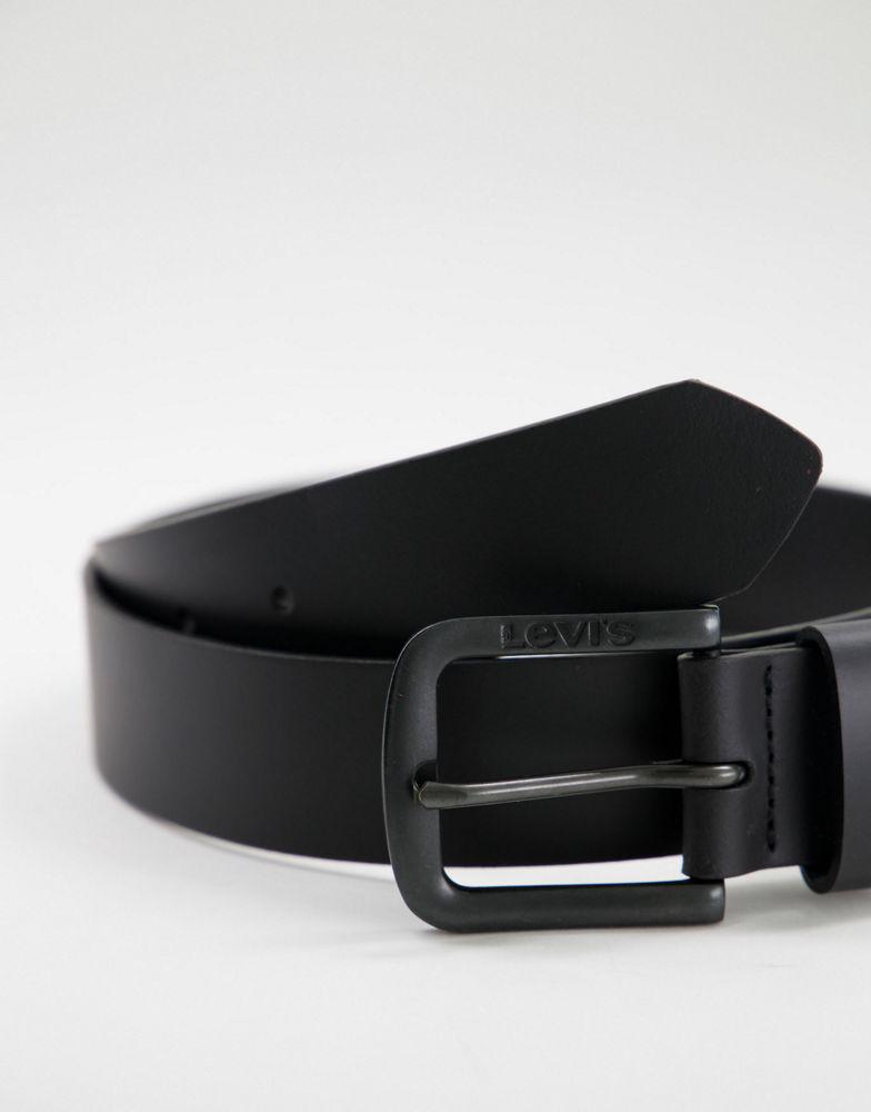 Levi's Seine metal leather belt in matter black商品第2张图片规格展示
