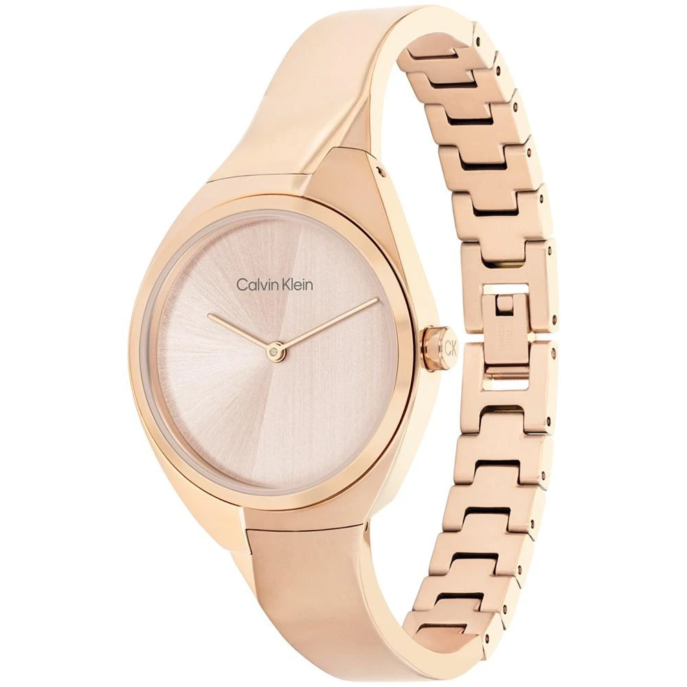 商品Calvin Klein|Women's 2-Hand Carnation Gold-Tone Stainless Steel Bangle Bracelet Watch 30mm,价格¥1426,第2张图片详细描述