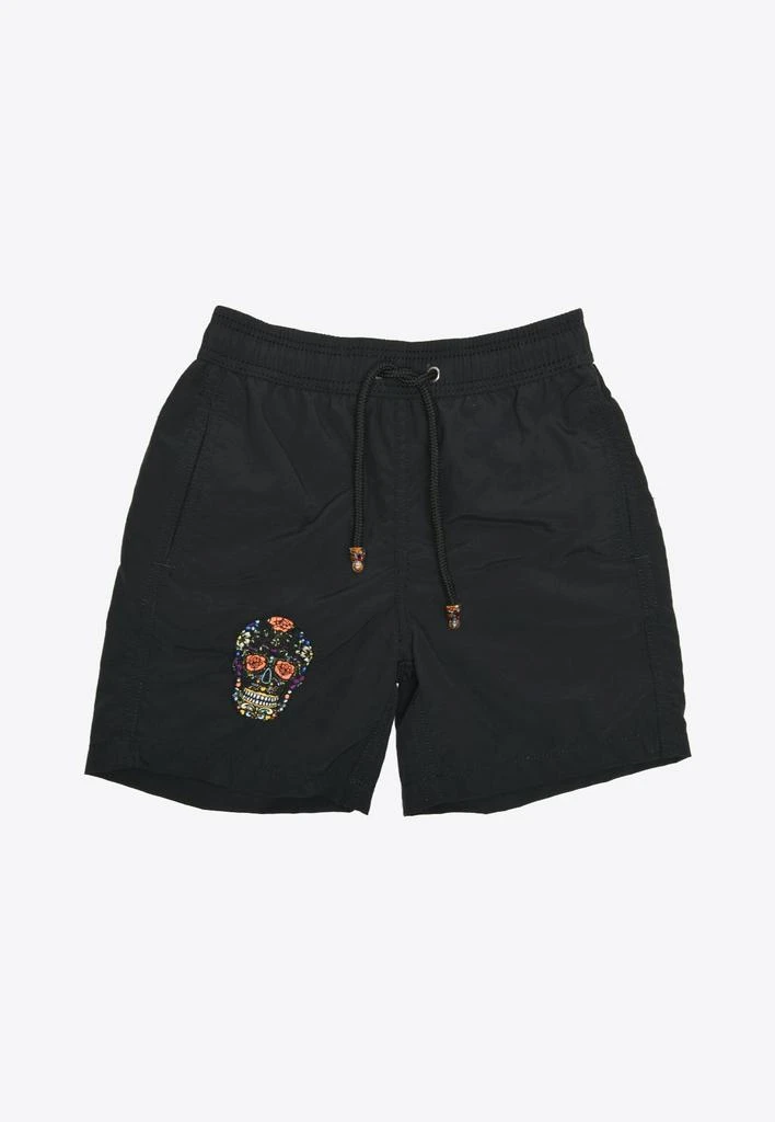 商品Les Canebiers|Kids Ermitage Court Mexican Head Swim Short in Black,价格¥1038,第1张图片