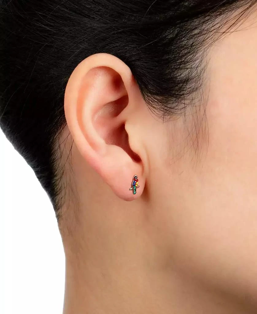 商品Giani Bernini|Multicolor Crystal Parrot Stud Earrings in Sterling Silver, Created for Macy's,价格¥335,第2张图片详细描述