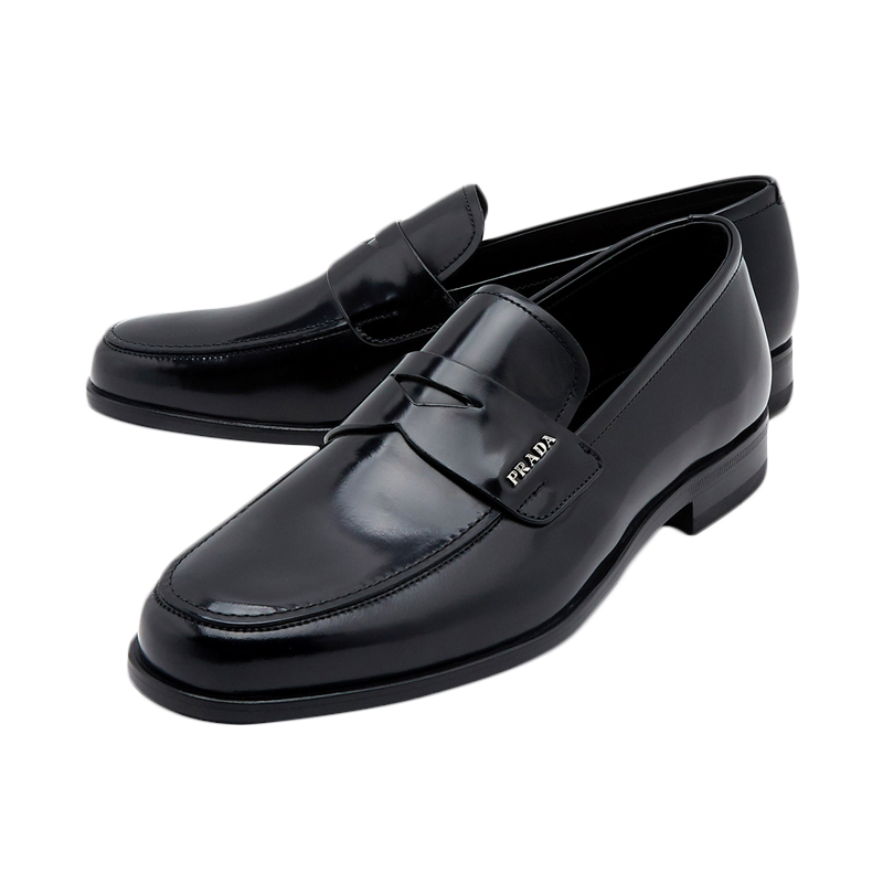 Prada 普拉达 男士黑色皮革乐福鞋 2DB178-P39-F0002商品第2张图片规格展示