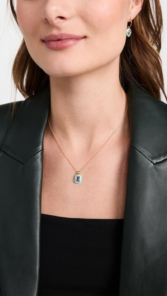 商品Missoma|Missoma Turquoise Stone and Enamel Pendant Necklace,价格¥1151,第5张图片详细描述
