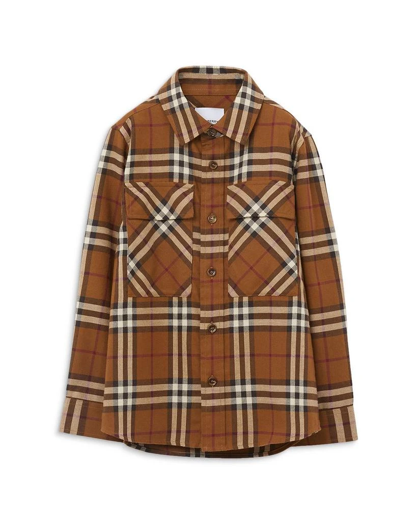 商品Burberry|Boys' Check Cotton Flannel Shirt - Little Kid, Big Kid,价格¥2098,第1张图片