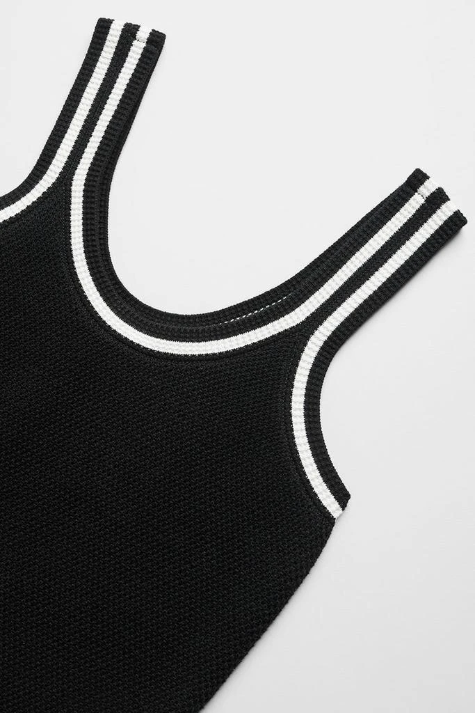 商品Alo|Tennis Club Sweater Knit Tank - Black/Ivory,价格¥754,第5张图片详细描述