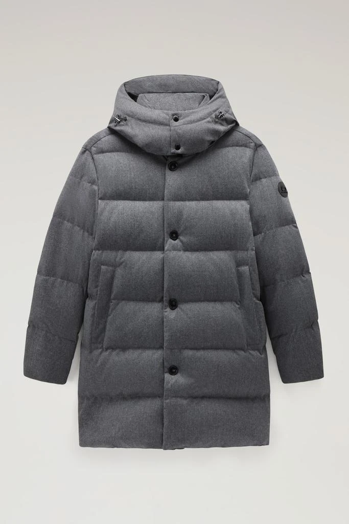 商品Woolrich|Luxe Long Parka in Vitale Barberis Canonico Wool - Men - Gray,价格¥8130,第1张图片