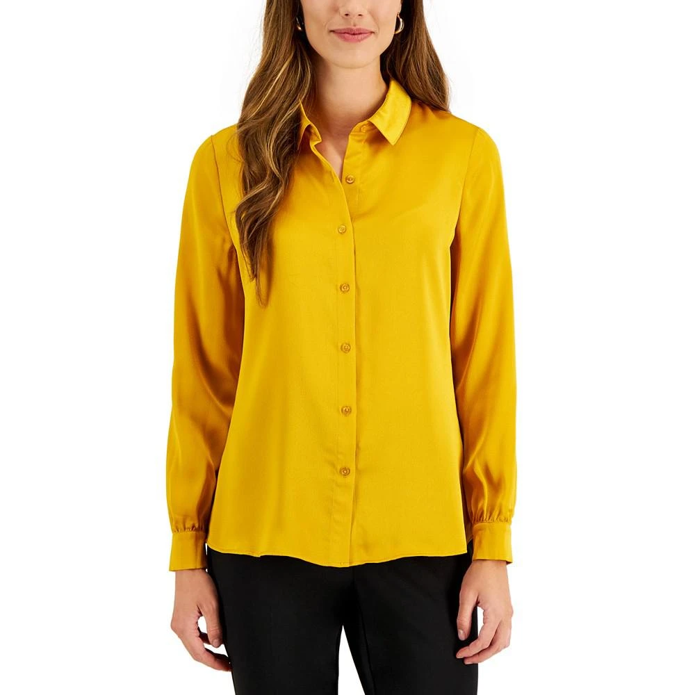 商品Tahari|Women's Satin Button-Front Blouse,价格¥355,第1张图片