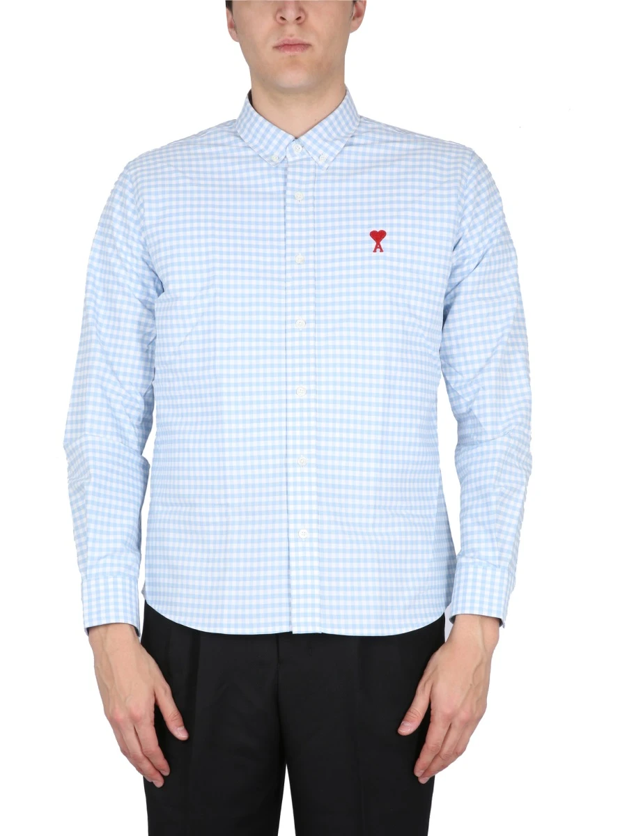 商品AMI|AMI 男士衬衫 HSH113CO0023475 天蓝色,价格¥1328,第1张图片