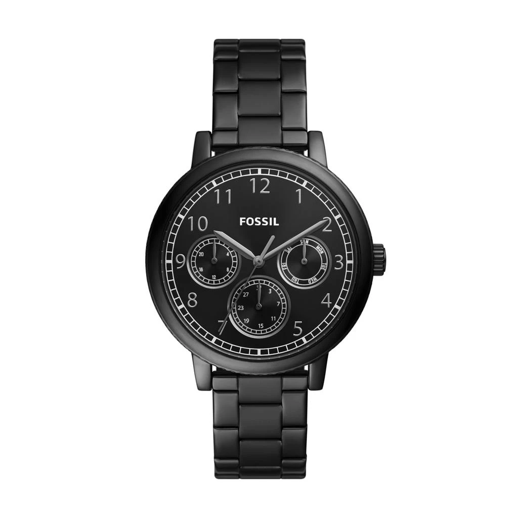 商品Fossil|Fossil Men's Airlift Multifunction, Black-Tone Stainless Steel Watch,价格¥405,第1张图片