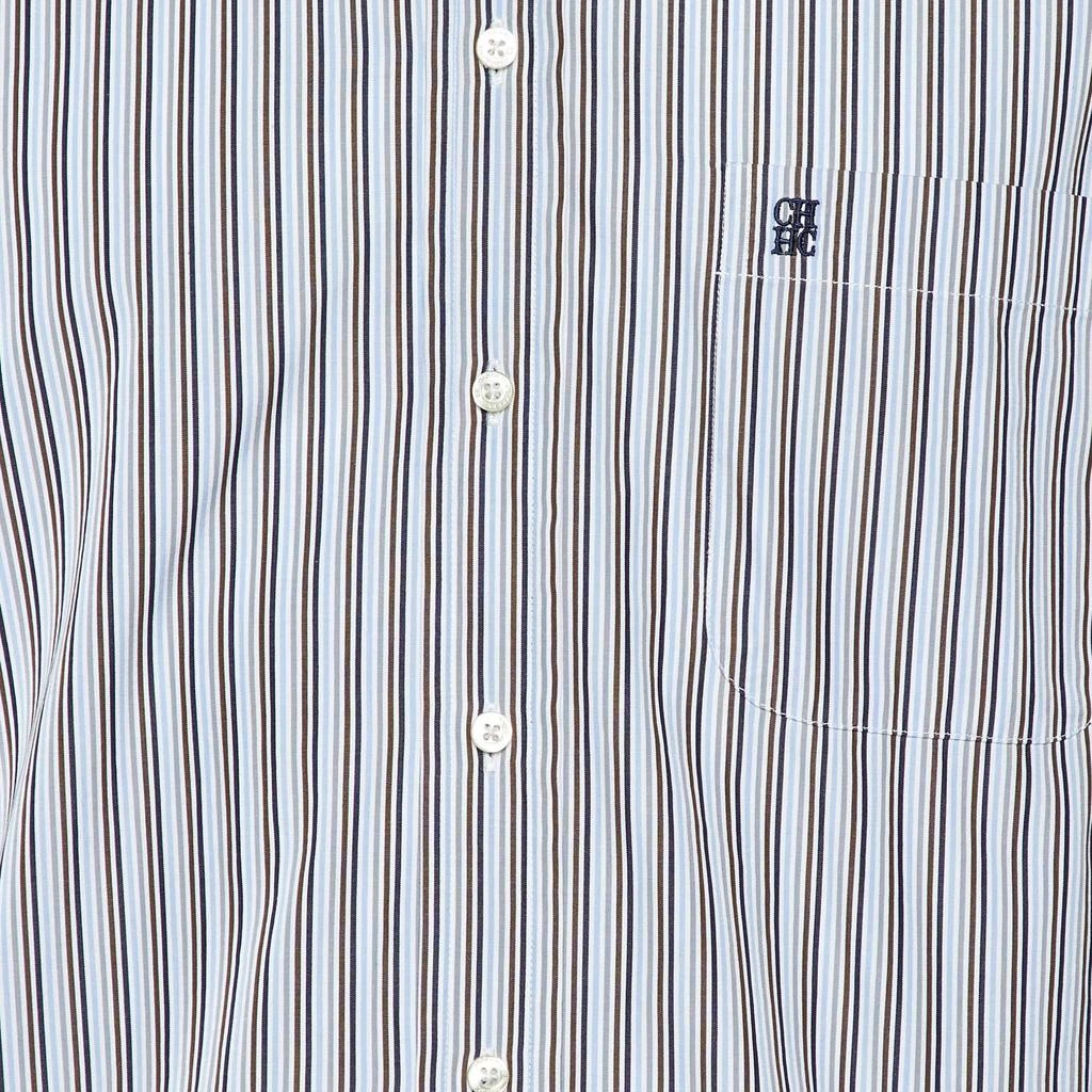 商品[二手商品] CH Carolina Herrera|CH Carolina Herrera Multicolor Stripe Logo Embroidered Cotton Shirt M,价格¥1348,第3张图片详细描述