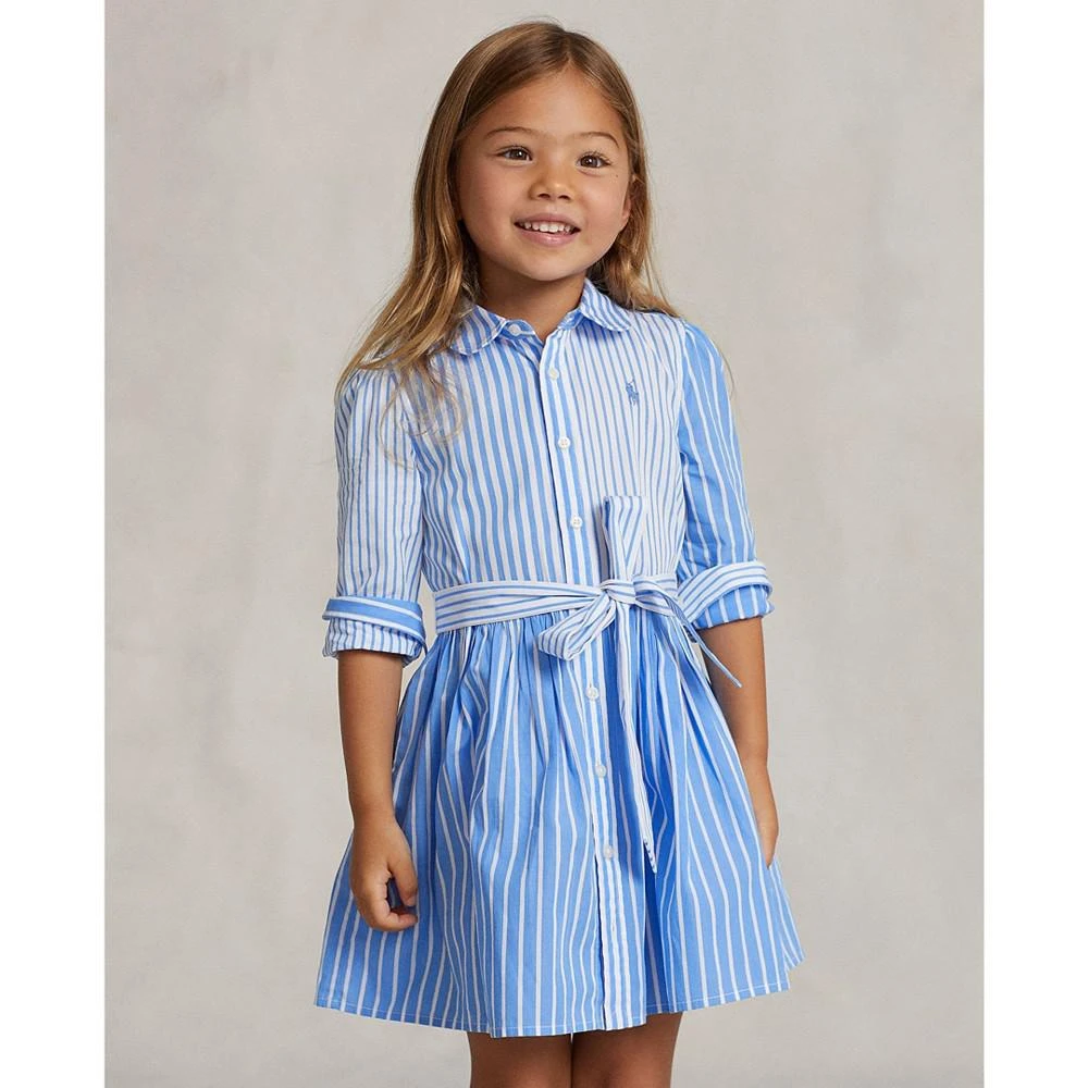 商品Ralph Lauren|Little Girls Poplin Fun Shirt Dress,价格¥398,第3张图片详细描述