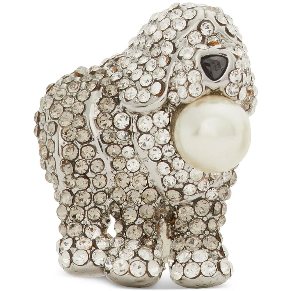 商品Kate Spade|Silver-Tone Pavé & Imitation Pearl Sheep Dog Statement Stud Earrings,价格¥491,第2张图片详细描述