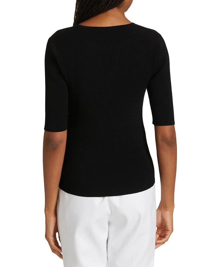 商品Tahari|Keyhole Rib-Knit Sweater,价格¥372,第5张图片详细描述