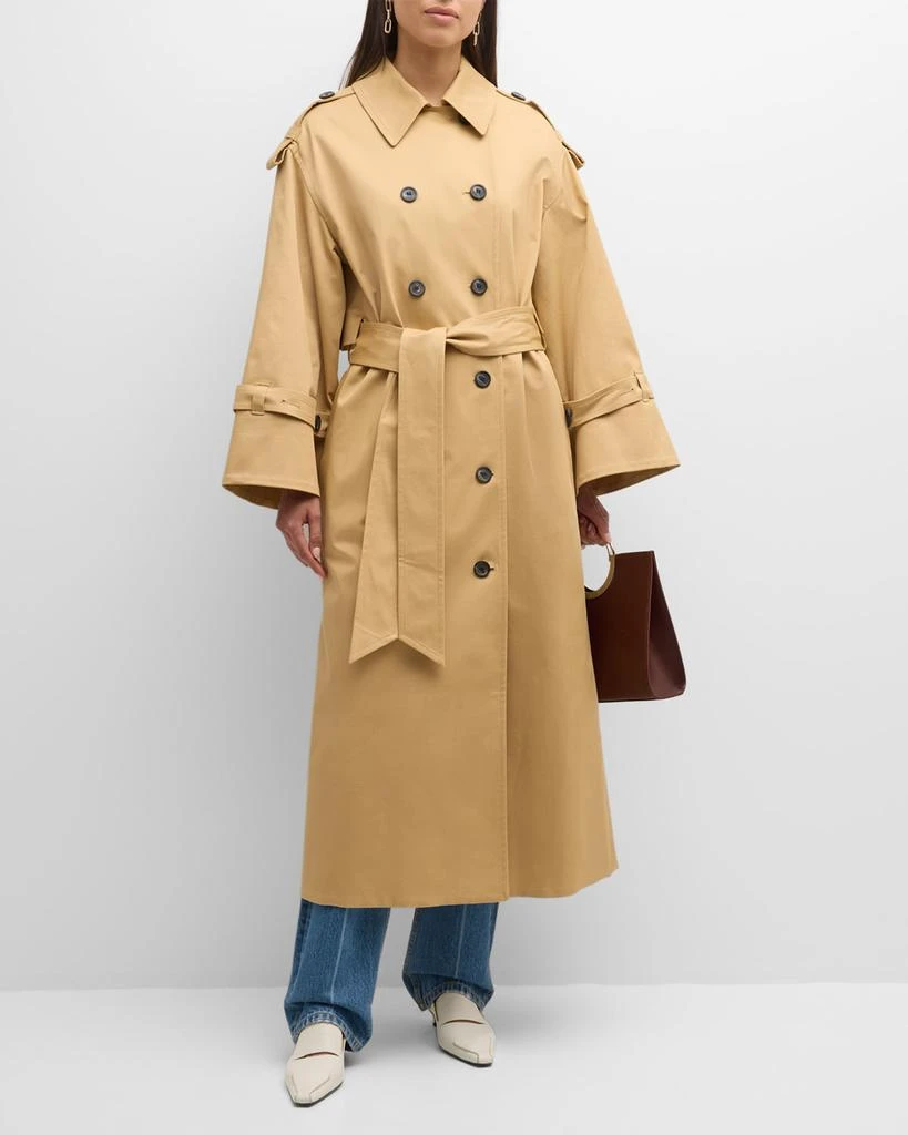 商品BY MALENE BIRGER|Alanis Double-Breasted Cotton Twill Trench Coat,价格¥4522,第2张图片详细描述