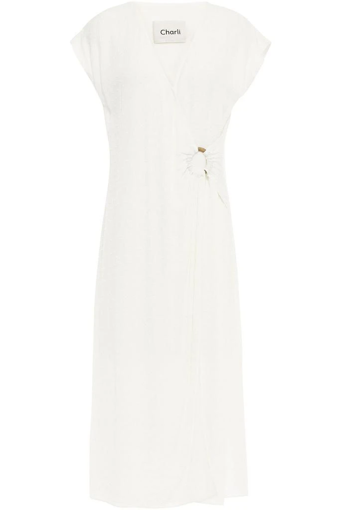 商品CHARLI|Wrap-effect fil coupé gauze midi dress,价格¥353,第3张图片详细描述