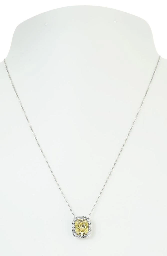 商品Savvy Cie Jewels|Sterling Silver Prong Set Canary CZ Pendant Necklace,价格¥514,第2张图片详细描述