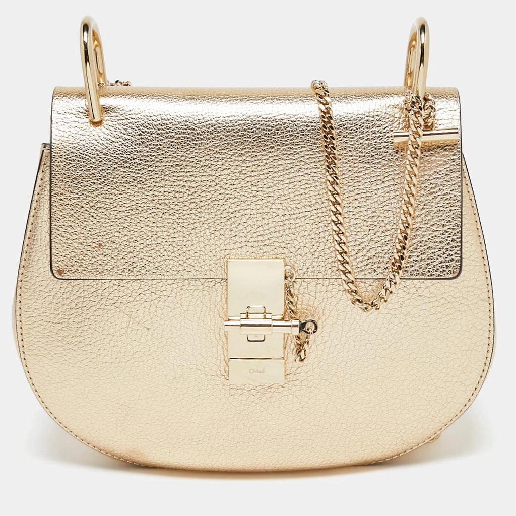 商品[二手商品] Chloé|Chloe Metallic Gold Leather Medium Drew Shoulder Bag,价格¥3467,第1张图片