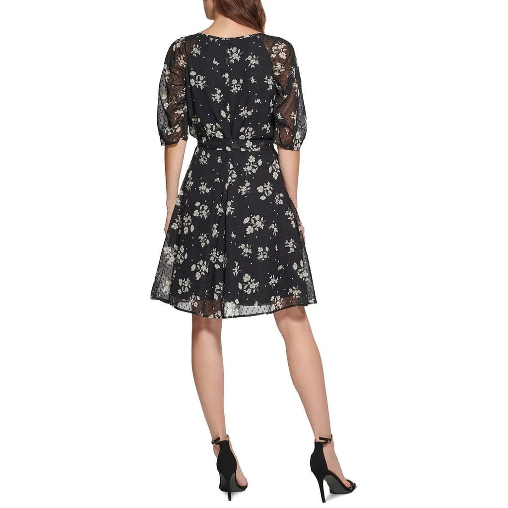 商品DKNY|Womens Floral Print Polyester Fit & Flare Dress,价格¥215,第2张图片详细描述