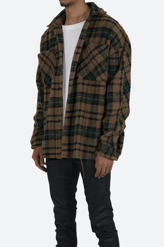 Loose Woven Flannel Shirt - Green/Black 商品