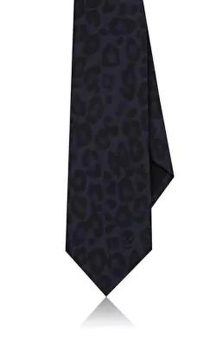 商品Alexander McQueen|Leopard Jacquard Cotton-Silk Necktie,价格¥737,第1张图片