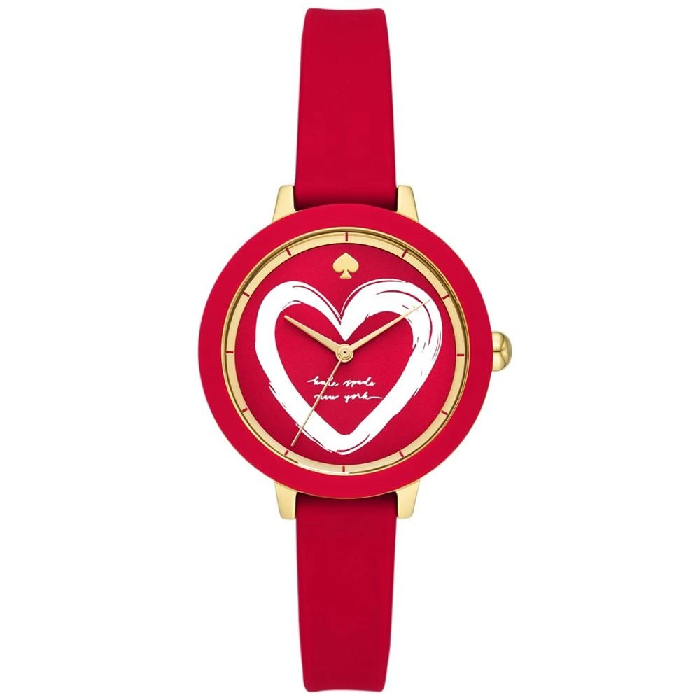 商品Kate Spade|Women's Park Row Three Hand Red Silicone Watch 34mm,价格¥1115,第1张图片