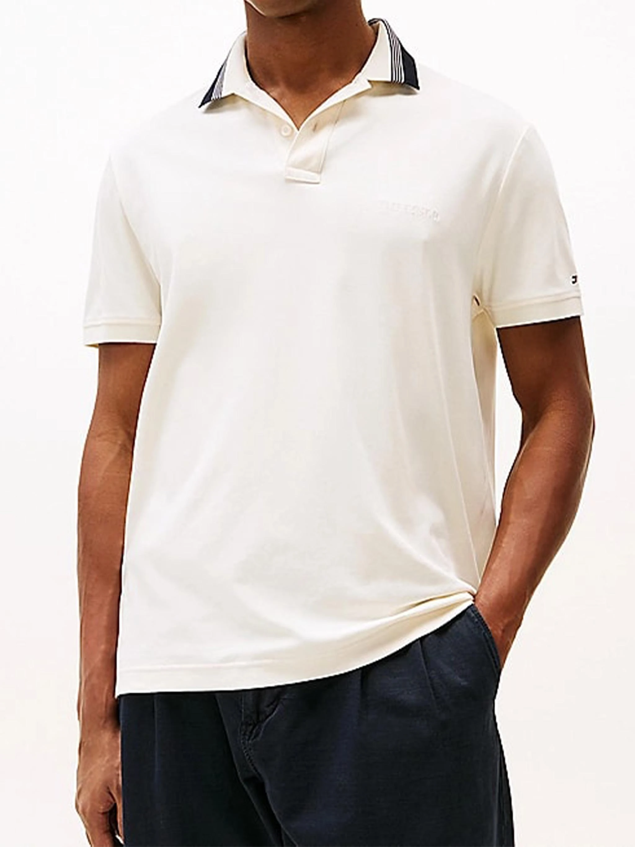 商品【商品预售7天】 Tommy Hilfiger|Tommy Hilfiger 男士POLO衫 MW0MW38466Z00 白色,价格¥790,第3张图片详细描述