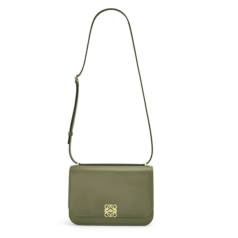 LOEWE/罗意威 21秋冬款 Goya系列 女士鳄梨绿真丝小牛皮金属徽标磁扣单肩斜挎包A896N01X03-3949 商品