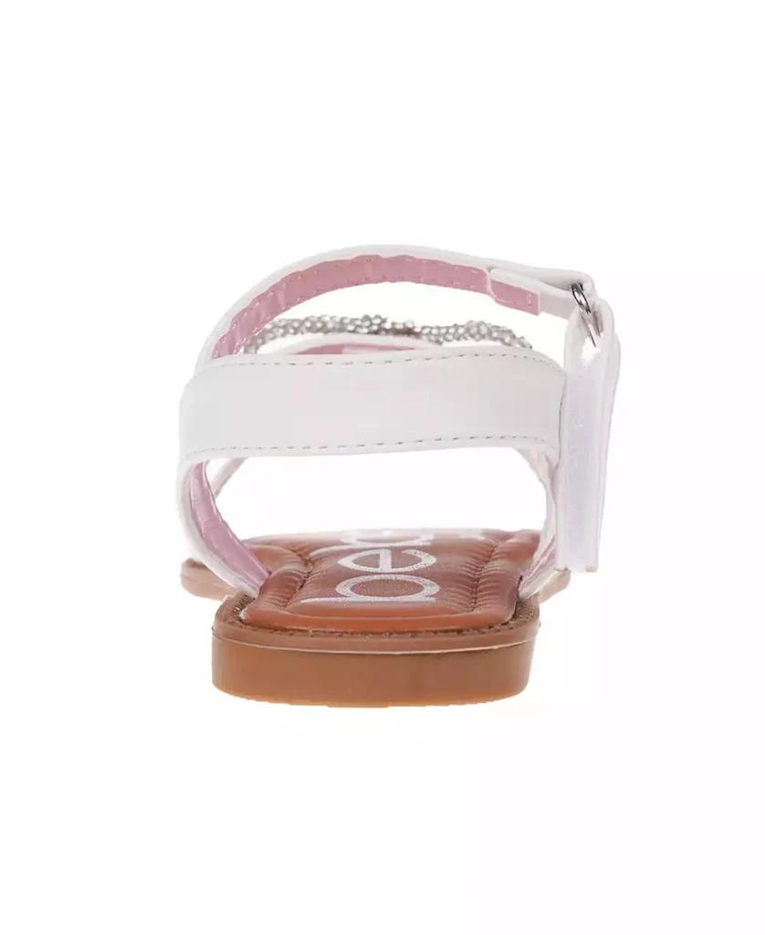 商品Bebe|Big Girl's Strappy Sandal with Cute Rhinestone Tubular Bow Polyurethane Sandals,价格¥127,第5张图片详细描述