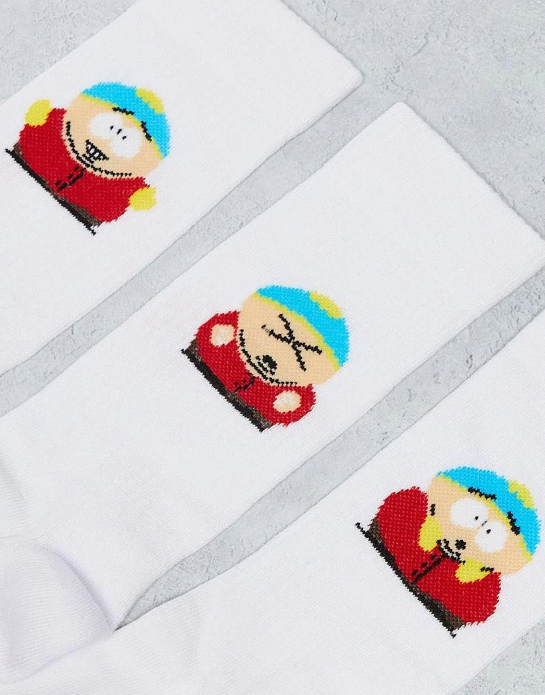 商品ASOS|ASOS DESIGN Cartman South Park 3 pack socks in white,价格¥125,第2张图片详细描述