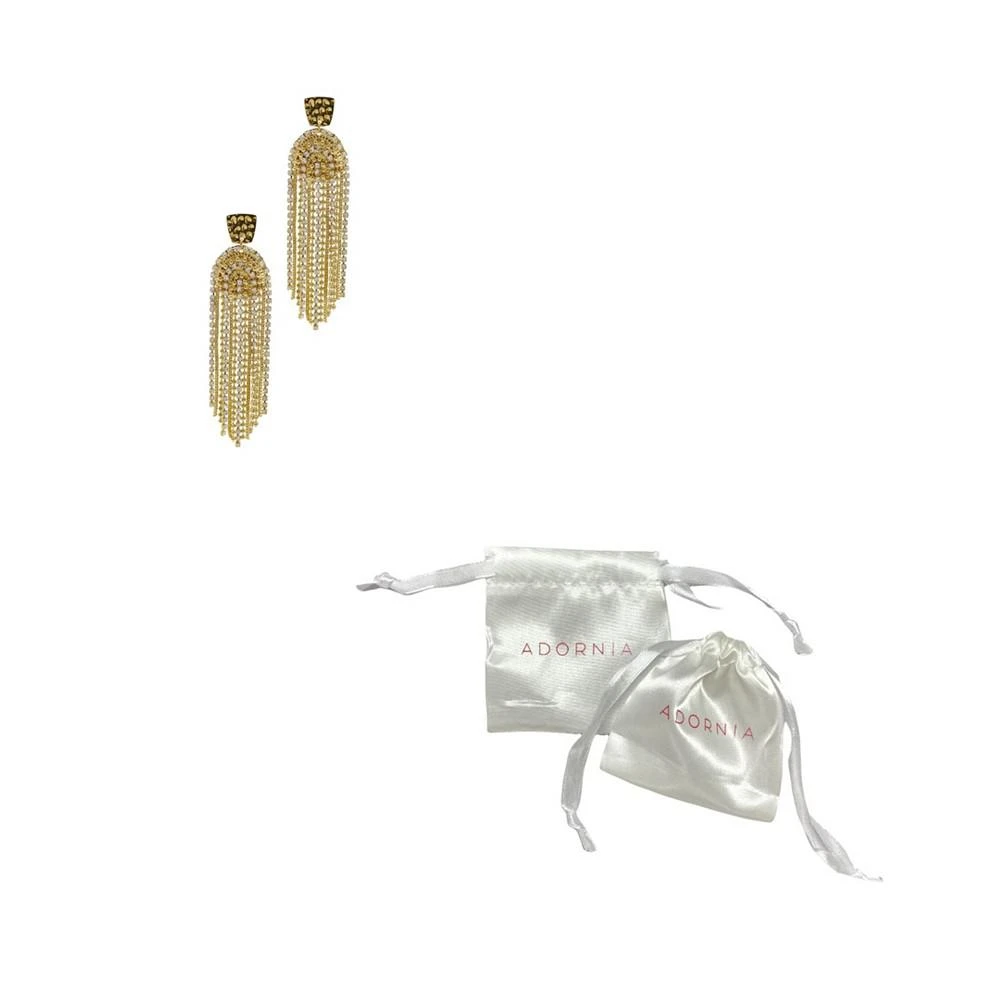 商品ADORNIA|14K Gold-Tone Plated Deco-Inspired Crystal Cascade Earrings,价格¥257,第2张图片详细描述
