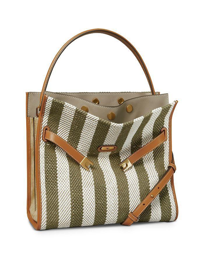 商品Tory Burch|Lee Radziwill Stripe Double Satchel Bag,价格¥5649,第5张图片详细描述