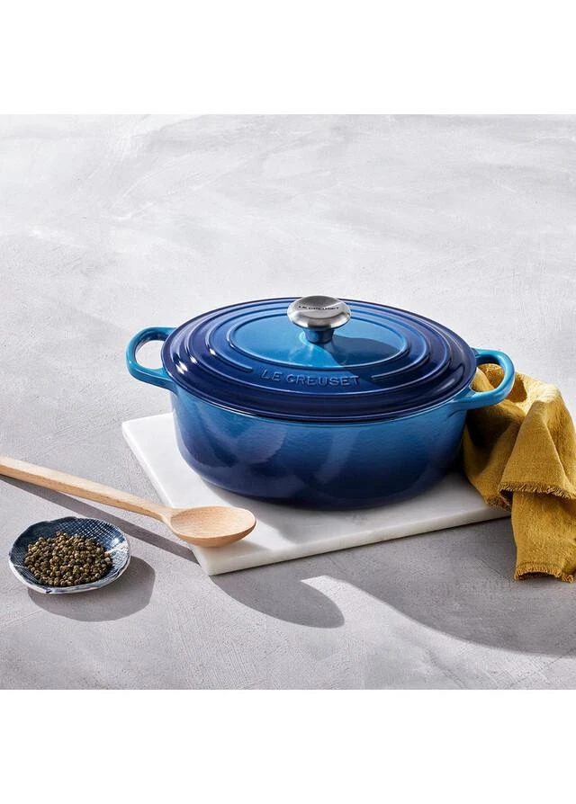 商品Le Creuset|Signature cast iron oval casserole 25cm azure,价格¥2520,第4张图片详细描述