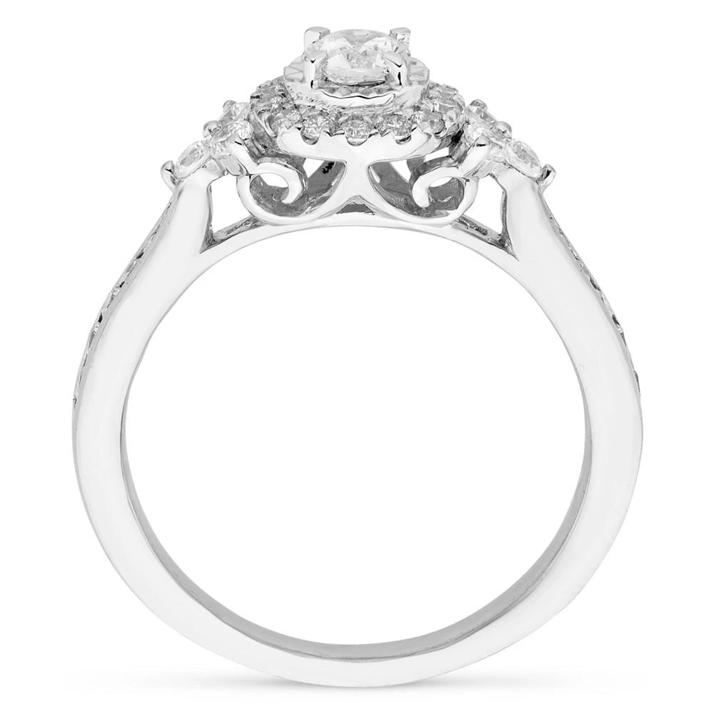 商品Macy's|Diamond Halo Engagement Ring (5/8 ct. t.w.) in 14k White Gold,价格¥10103,第3张图片详细描述