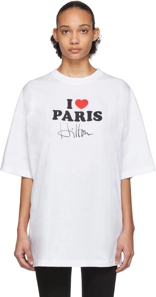 商品Vetements|White 'I Love Paris' T恤,价格¥1929,第1张图片
