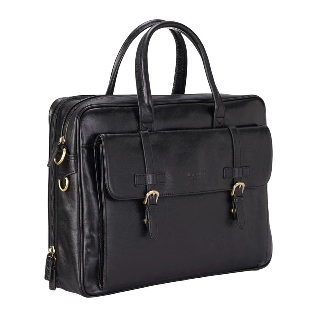 商品Infinity Leather|Genuine Leather Laptop Black Satchel Messenger Crossbody Shoulder Bag - Belmont,价格¥1603,第4张图片详细描述