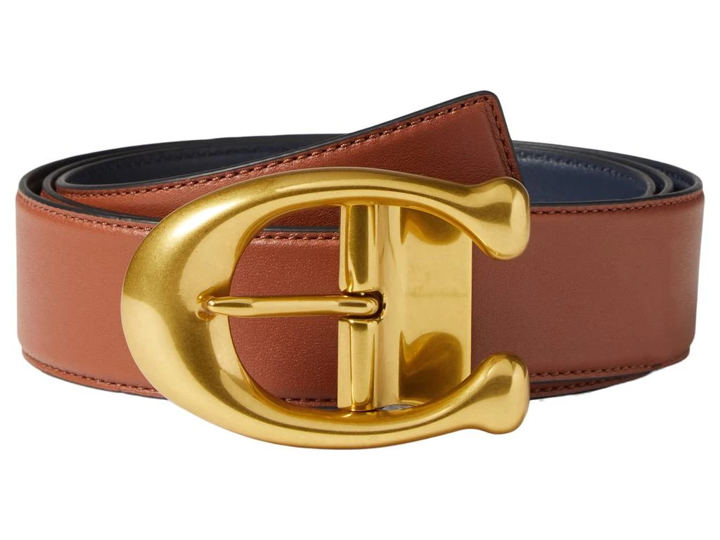 商品Coach|38 mm Signature Buckle Belt in Glovetan Leather,价格¥1482,第1张图片