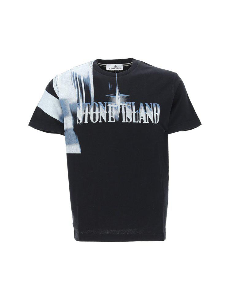 Stone Island Logo Printed Crewneck T-Shirt商品第1张图片规格展示