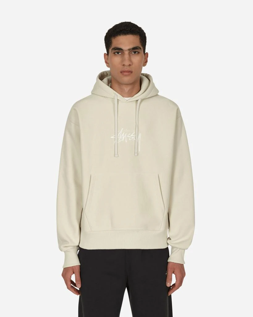 商品STUSSY|Stock Logo Applique Hooded Sweatshirt Beige,价格¥1079,第1张图片