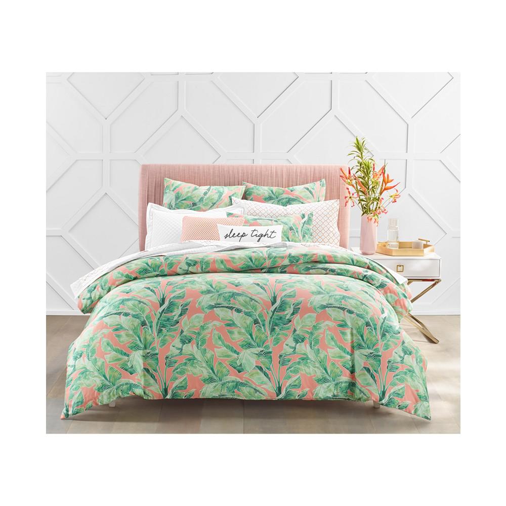 300-Thread Count Cotton Sateen 3-Pc. Tropical Leaves Twin Duvet Cover Set, Created for Macy's商品第3张图片规格展示