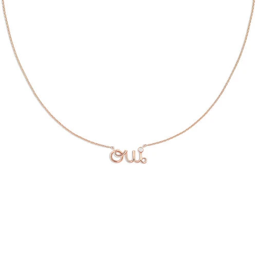 DIOR/迪奥 20Oui系列 18K金玫瑰金经典OUI字镶钻项链 JOUI95035_0000 商品