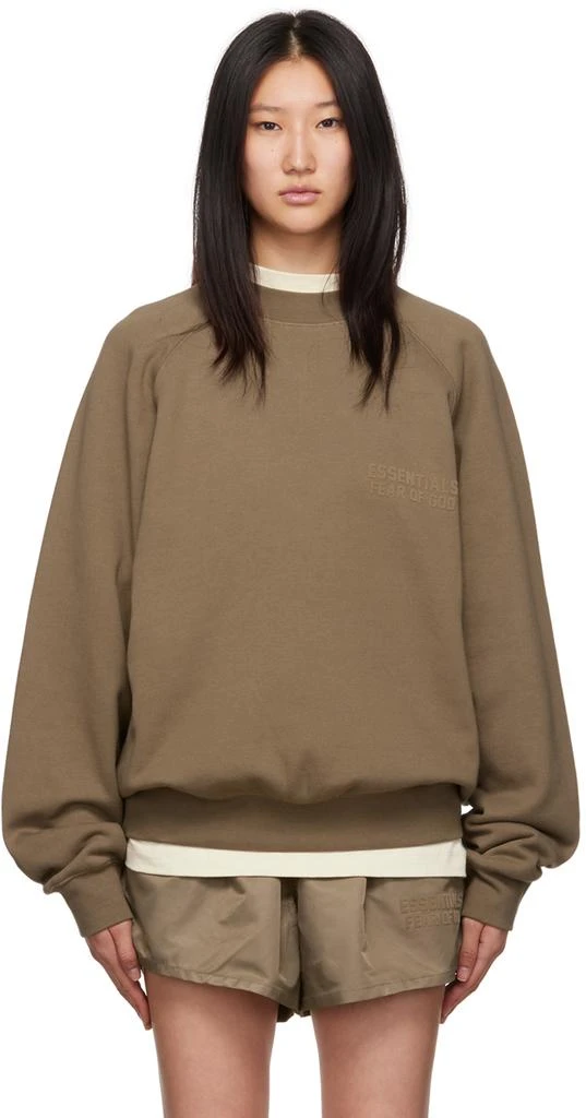 商品Essentials|Brown Crewneck Sweatshirt,价格¥404,第1张图片