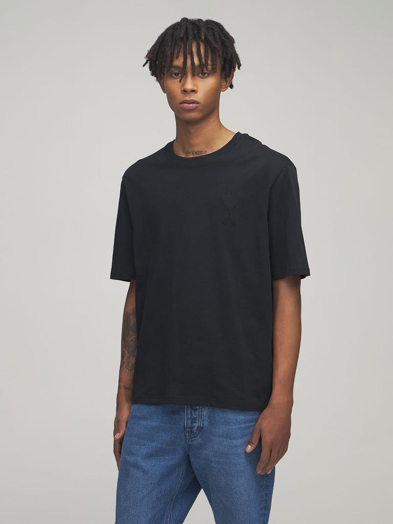 商品AMI|Logo Boxy Cotton Jersey T-shirt,价格¥1477,第3张图片详细描述