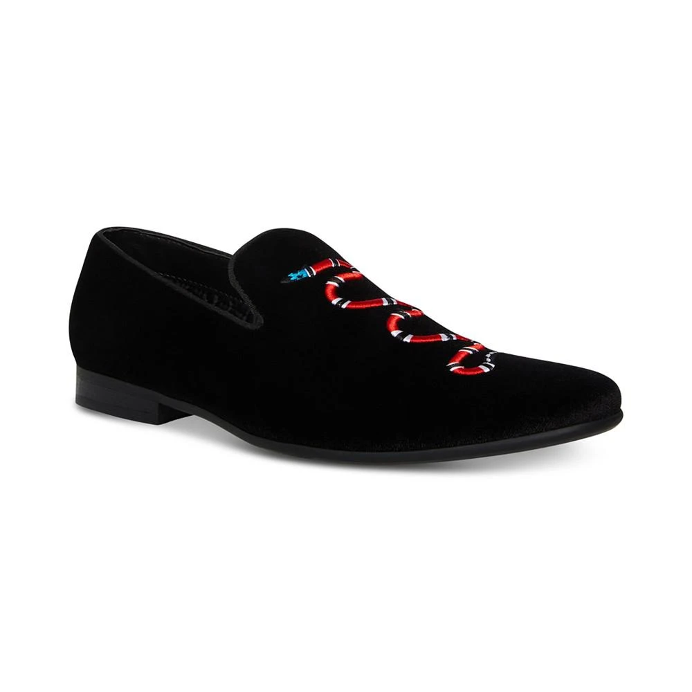 商品Steve Madden|Men's Mixin Snake Velvet Smoking Slipper,价格¥376,第1张图片