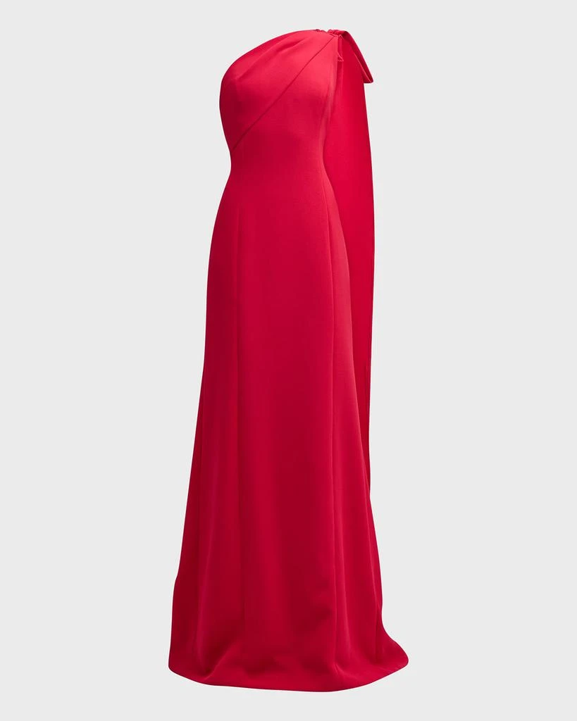 商品Teri Jon|One-Shoulder Draped Crepe Gown,价格¥2872,第2张图片详细描述