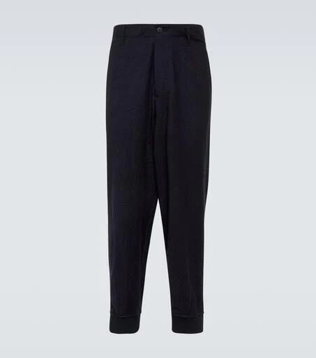 商品Giorgio Armani|羊毛法兰绒锥形裤,价格¥3843,第1张图片