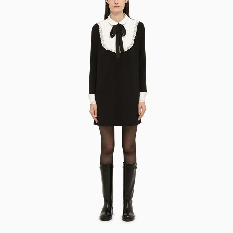 商品RED Valentino|Short black dress with lace dickey,价格¥2447,第1张图片