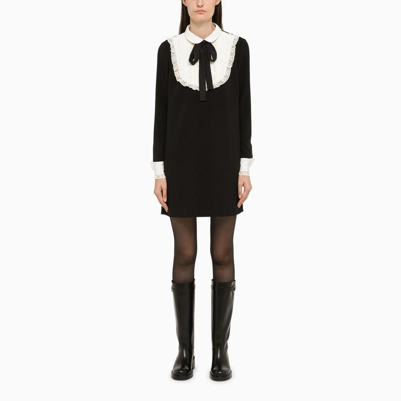 商品RED Valentino|Short black dress with lace dickey,价格¥4046,第1张图片