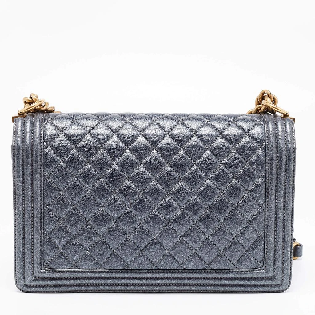 商品[二手商品] Chanel|Chanel Dark Grey Quilted Leather Large Boy Flap Bag,价格¥25070,第4张图片详细描述