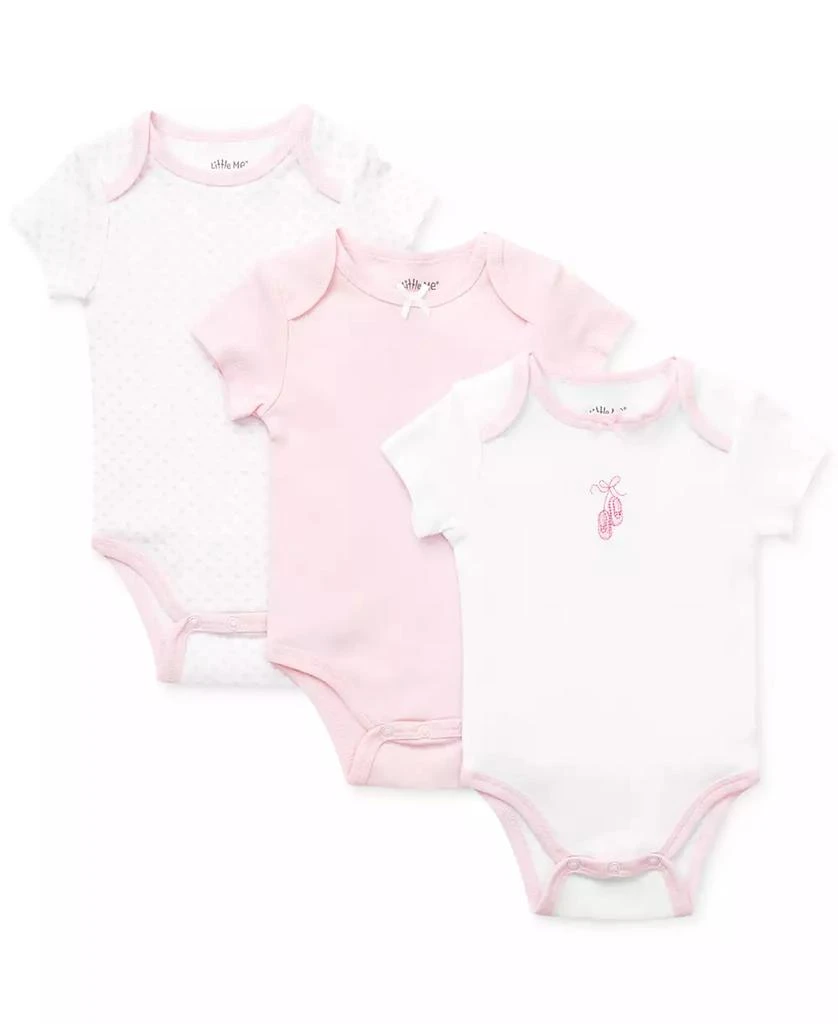 商品Little Me|Baby Girls Short Sleeved Bodysuits, Pack of 3,价格¥102,第1张图片