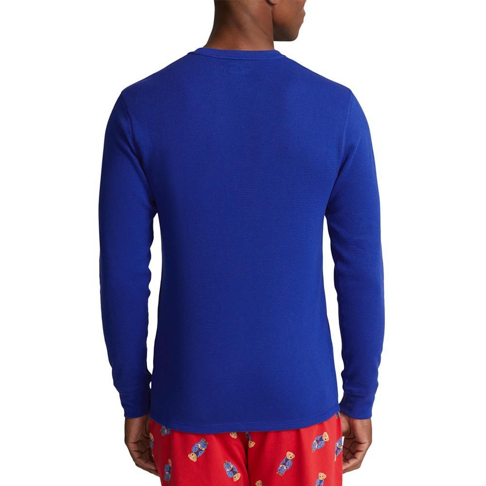 商品Ralph Lauren|Men's Denim Bear Folded Waffle Long-Sleeve Pajama Shirt,价格¥206,第4张图片详细描述